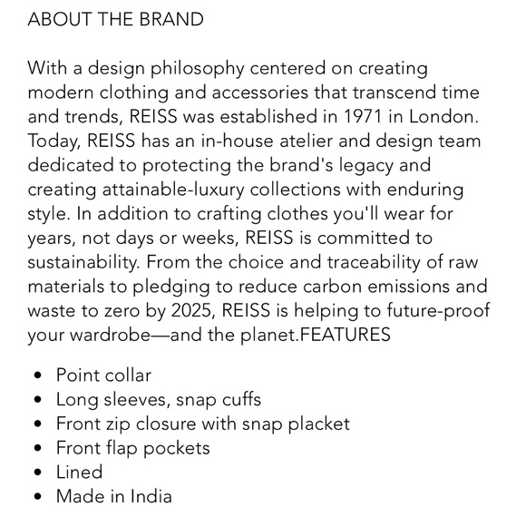 Reiss Kaja Leather Jacket in Neutral size 8 NWT - Picture 10 of 10